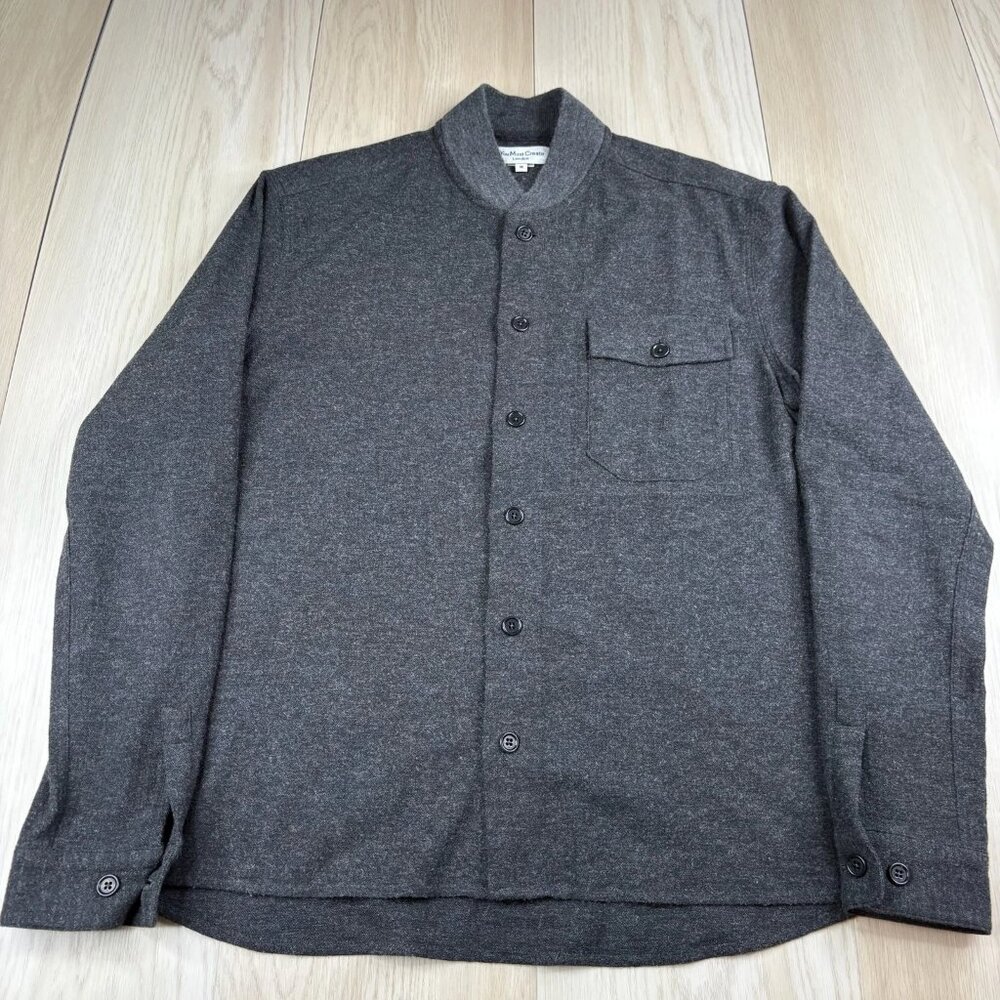 You Must Create London Mens Gray Long Sleeve Delinquents Rib Collar Shirt Size M